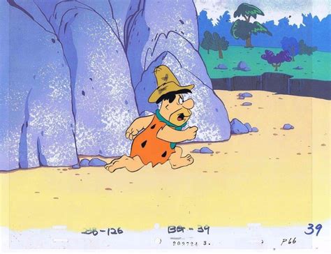 Hanna Barbera Flintstones 1960s Original Animation Cel And Copy Bkgd A11288 1835645667