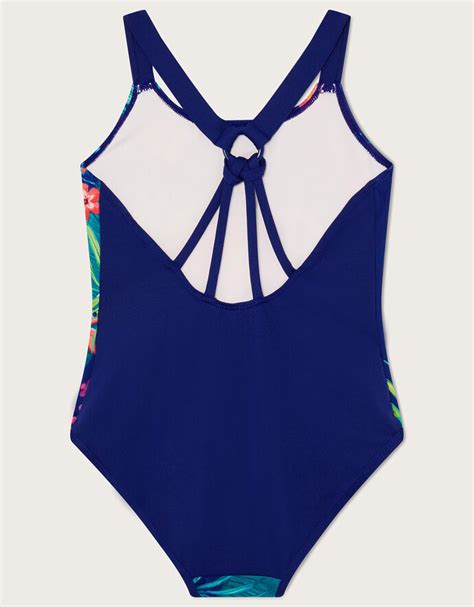 Koala Swimsuit With Recycled Polyester Blue Girls Beach And Swimwear