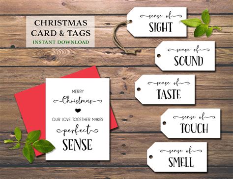 5 Senses Gift Tags Card Five Senses Birthday Or Christmas Etsy