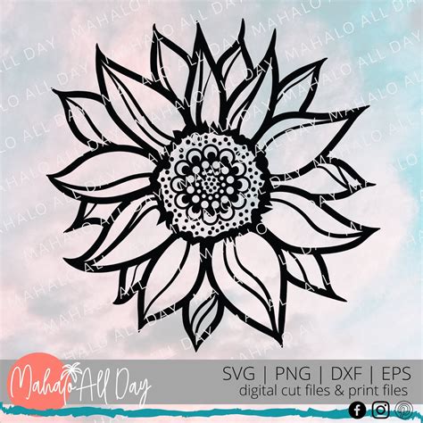 Sunflower Svg Fall Svg Autumn Svg Sunflower Clip Art Etsy