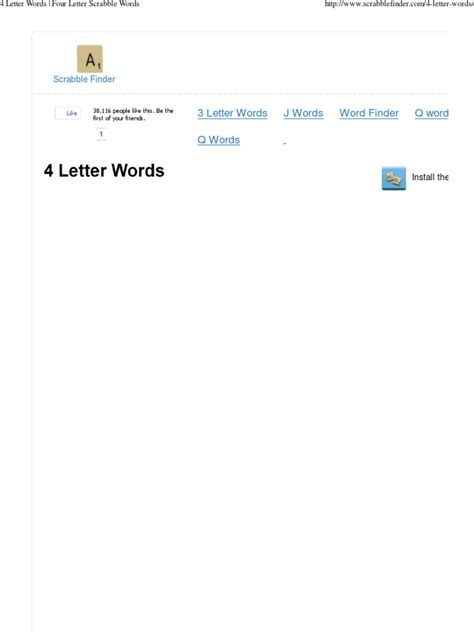 4 Letter Words Four Letter Scrabble Words Leisure