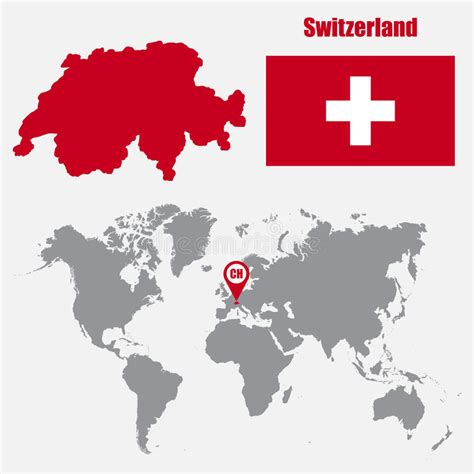 Op een wereldkaart met kraslaag kun je bijhouden welke landen en steden je al hebt bezocht. De Kaart Van Zwitserland Op Een Wereldkaart Met Vlag En ...