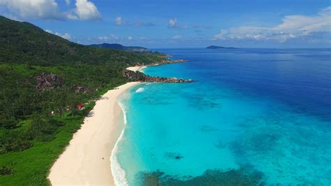 Aerial View Of Grand Anse Beach La Digue Island Seychelles 1296706