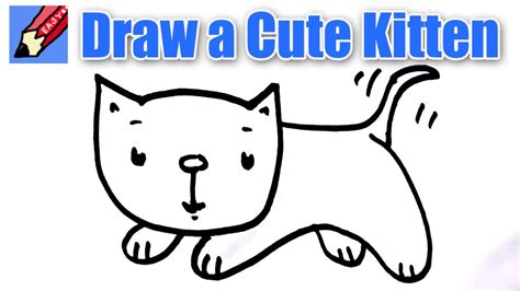 How To Draw A Cute Kitten Real Easy For Kids And Beginners Youtube