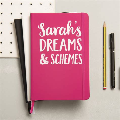 Personalised Dreams And Schemes Notebook By Oakdene Designs