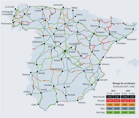 Mapa Interactivo Los Tramos De Carretera Más Peligrosos De España