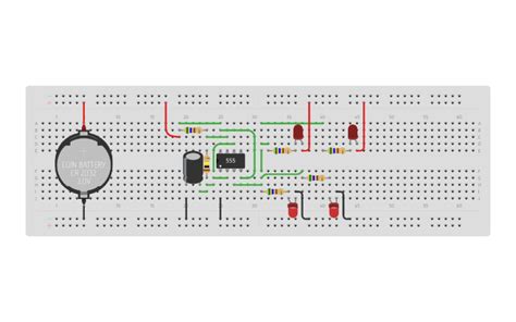 Circuit Design 555 Timer Led Flasher Circuit Tinkercad