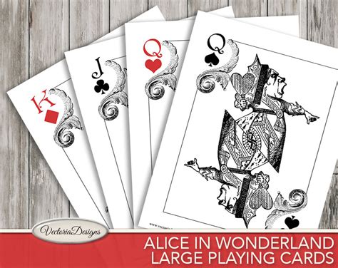 Printable Alice In Wonderland Playing Cards Wall Art Printable Hobby