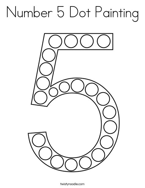 Print and color this picture of the number 15. Number 5 Dot Painting Coloring Page - Twisty Noodle