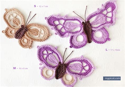 Ergahandmade 3 Crochet Butterflies Diagram Step By Step Instructions