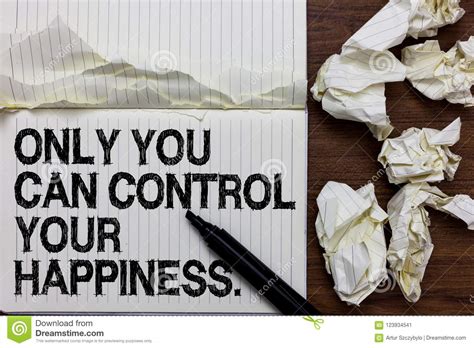 Handwriting Text Writing Only You Can Control Your Happiness Stock