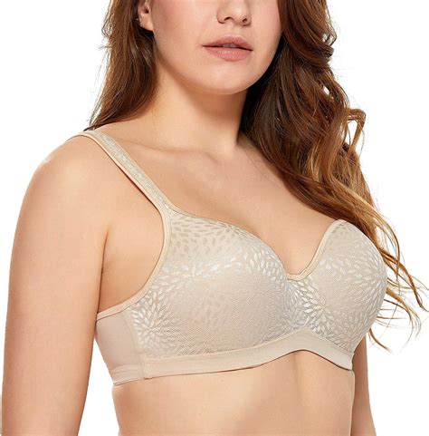 Delimira Womens Jacquard Smooth Underwire Firm Support Contour