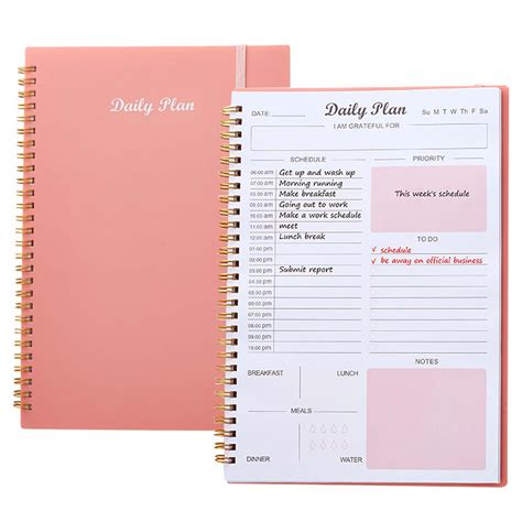 Daily Planner Undated Daily Planner Notepad With Hourly Schedule