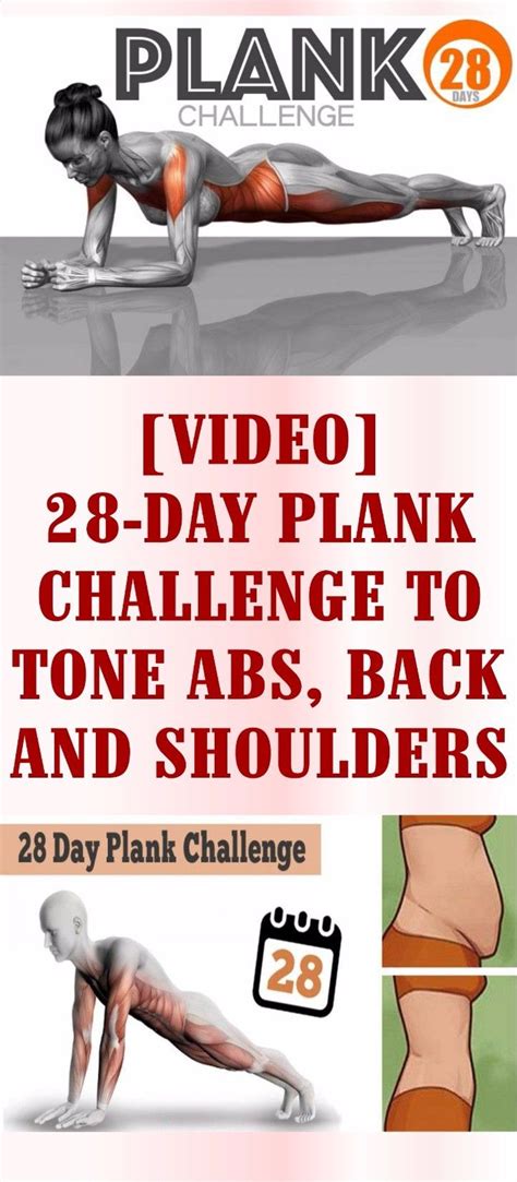 Video Day Plank Challenge To Tone Abs Back And Shoulders Toned Abs Abs Plank Challenge