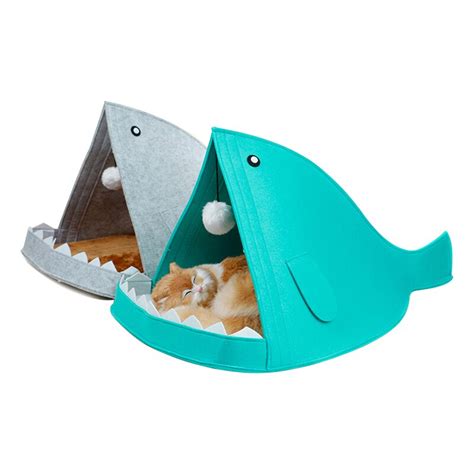 Funny Shark Pet Dog Cat Bed House Mat Durable Kennel Doggy Puppy