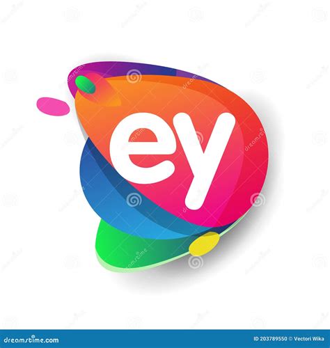 Letter Ey Logo With Colorful Splash Background Letter Combination Logo