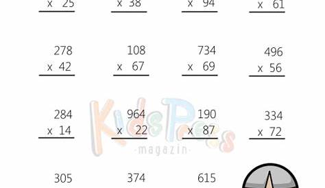 3 Digit by 2 Digit Multiplication Worksheet -#3 - KidsPressMagazine.com