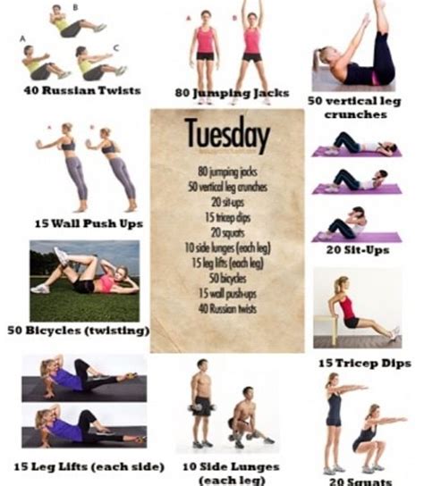 Tuesday Workout Tuesday Workout Workout Routine Daily Workout