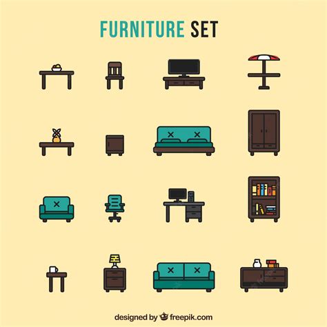 Premium Vector Furniture Icons Set