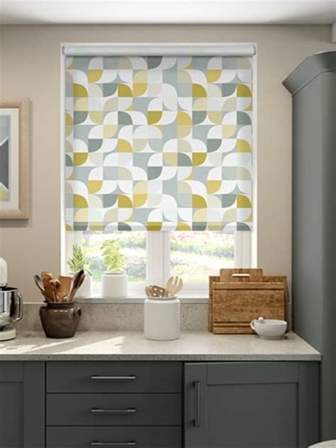 Ottil Ochre Roller Blind Kitchen Curtain Designs Yellow Kitchen
