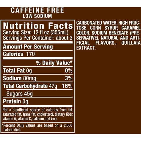 Aw Root Beer Nutrition Facts 12 Oz Runners High Nutrition