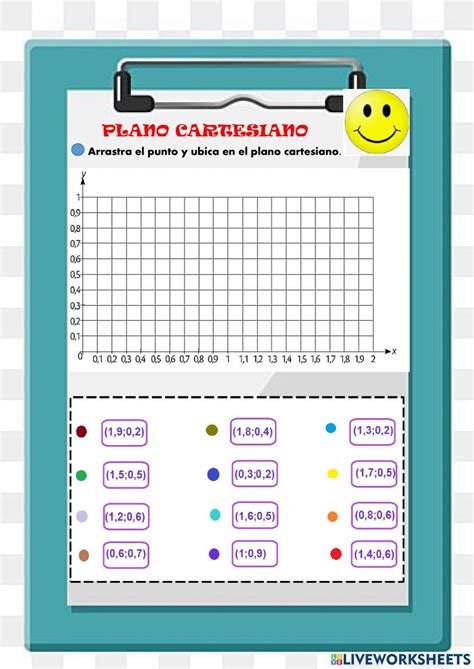 Plano Cartesiano con Números Decimales interactive worksheet Teachers Workbook School subjects