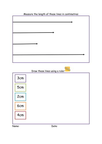 Measuring And Drawing Lines Activity Worksheet By Auntie Lil Teaching