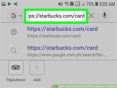 Check spelling or type a new query. How to Check Starbucks Gift Card Balance on Android: 14 Steps