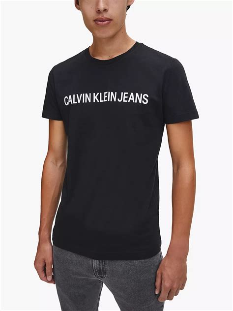 Calvin Klein Jeans Institutional Logo Regular Fit T Shirt Ck Black At John Lewis And Partners