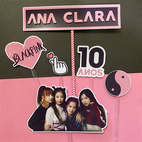 Topo De Bolo Black Pink Elo7 Produtos Especiais