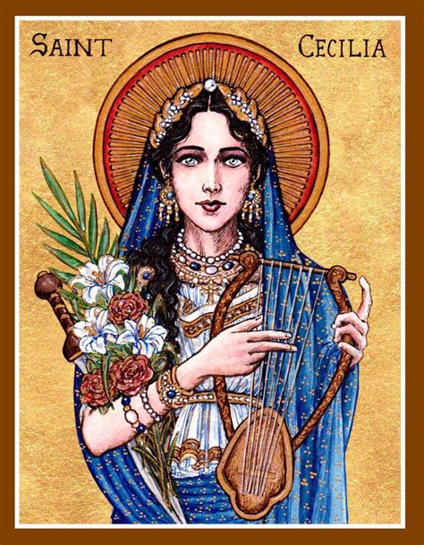 St Cecilia Icon By Theophilia On Deviantart ~ Watercolor Ink And Gold