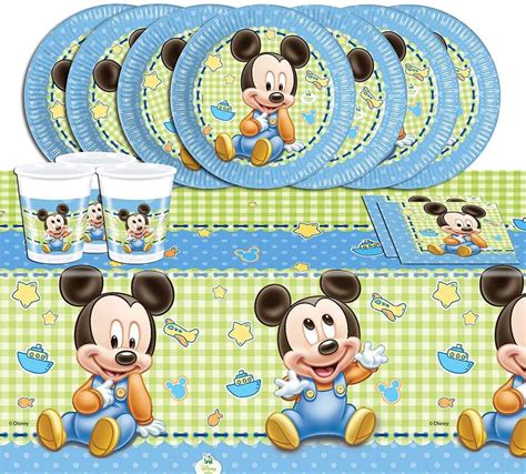 Disney Baby Shower Mickey Mouse Complete Party Supplies Kit For 16
