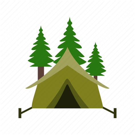 Camping Tent Trees Icon