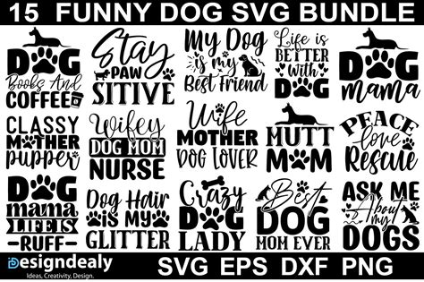 Funny Dog Svg Bundle Graphics Creative Market