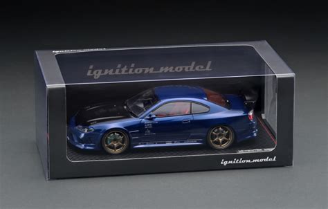 118 Ignition Model Nissan Vertex S15 Silvia Dark Blue With Engine