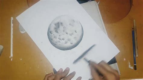 Dibujo De Luna Flotante En 3d Drawing Of The Moon In 3d Youtube