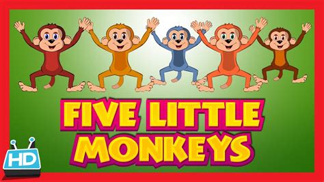 Five Little Monkeys Jumping On The Bed Nursery Rhyme Kidshut Youtube