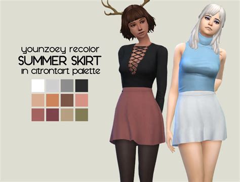 Younzoey Summer Skirt Recoloredive Always Had A Sims 4 Dresses