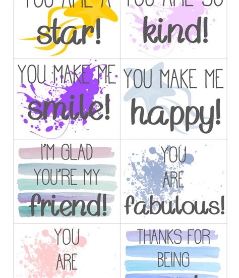 Printable Compliment Cards