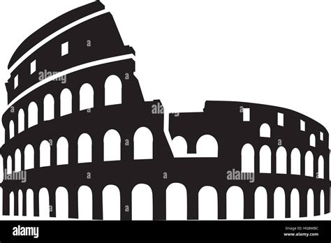 Colosseum Rome Silhouette Stock Vector Art And Illustration Vector Image