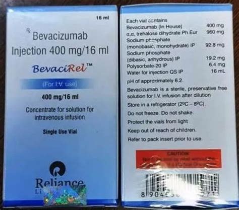 Bevacizumab Injection 400 Mg Reliance Life Sciences Pvt Ltd 1 Vial At