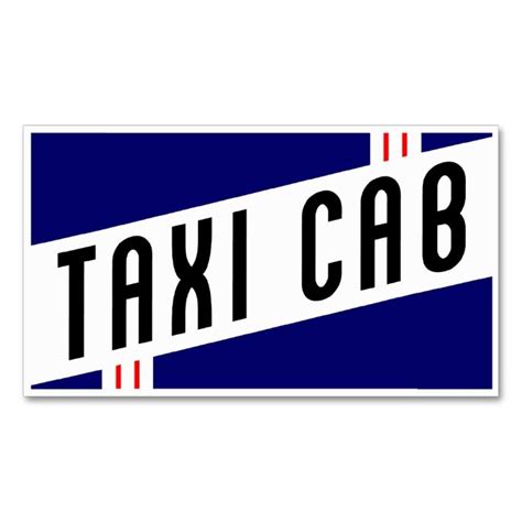 Retro Taxi Cab Double Sided Standard Business Cards Pack Of 100 This