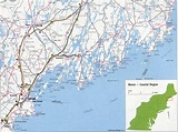 Coastal region Maine state map image. Detailed map of Coastal region Maine