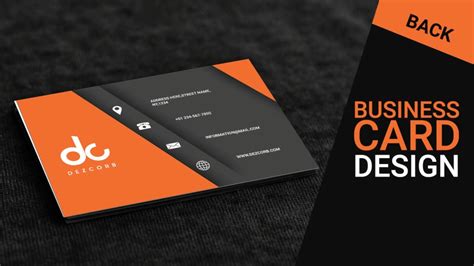 Business Card Design In Photoshop Cs6 Back Orange Gray Youtube