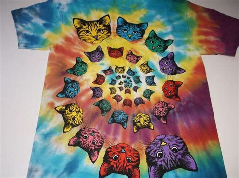 New Cat Head Psychedelic Tie Dyed Shirt Mens Sizes S M L Xl Xxl Xxl