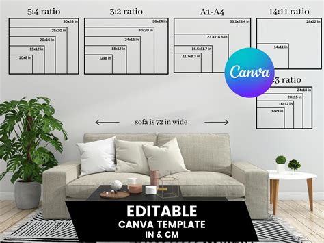 Horizontal Wall Art Size Guide Size Comparisonposter Frame Size Guide