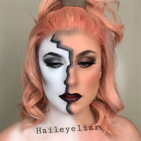 Half Face Makeup Half Face Makeup Creative Makeup Halloween Makeup