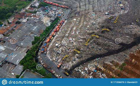 Aerial View Large Landfills Like Mountains Stock Photo Image Of
