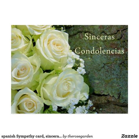 Spanish Sympathy Card Sinceras Condolencias Postcard In 2021 Sympathy Cards