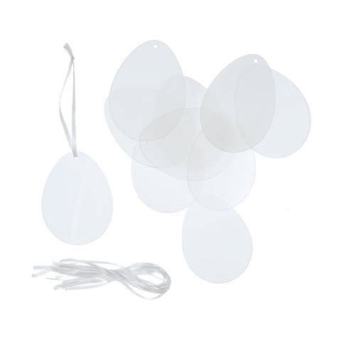 Hanging Clear Acrylic Egg Decorations 10 Pack Hobbycraft